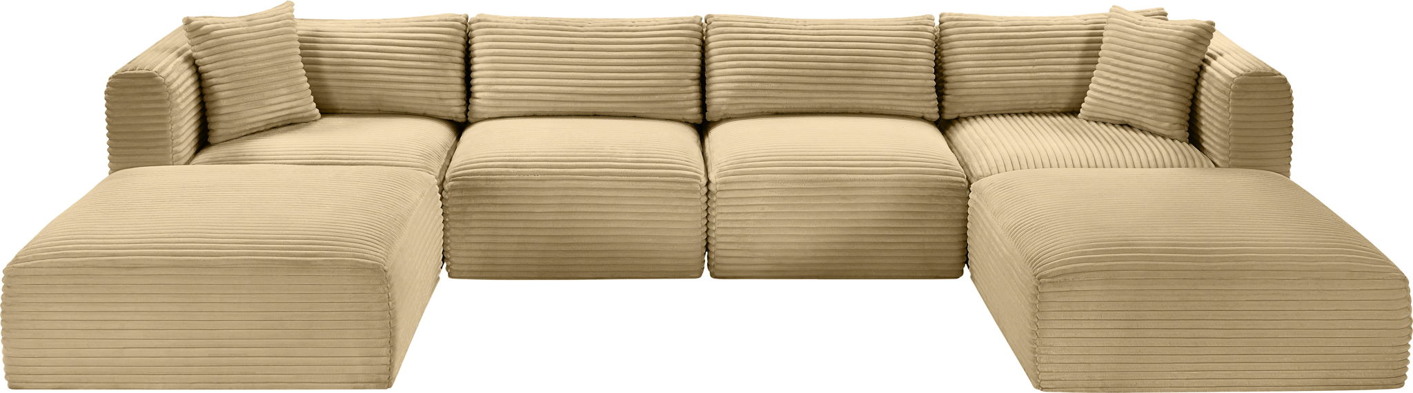 Shaggy - 6 Piece Modular Sectional With 2 Ottomans