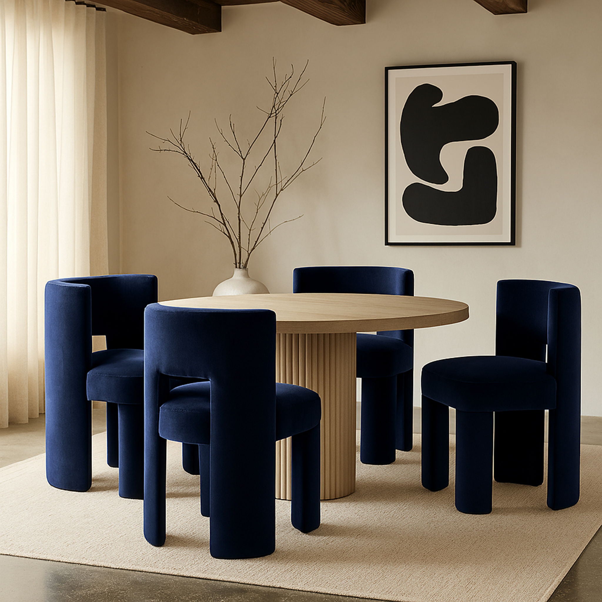 Zuno - Velvet Performance Fabric Upholstered Dining Chair (Set of 2)