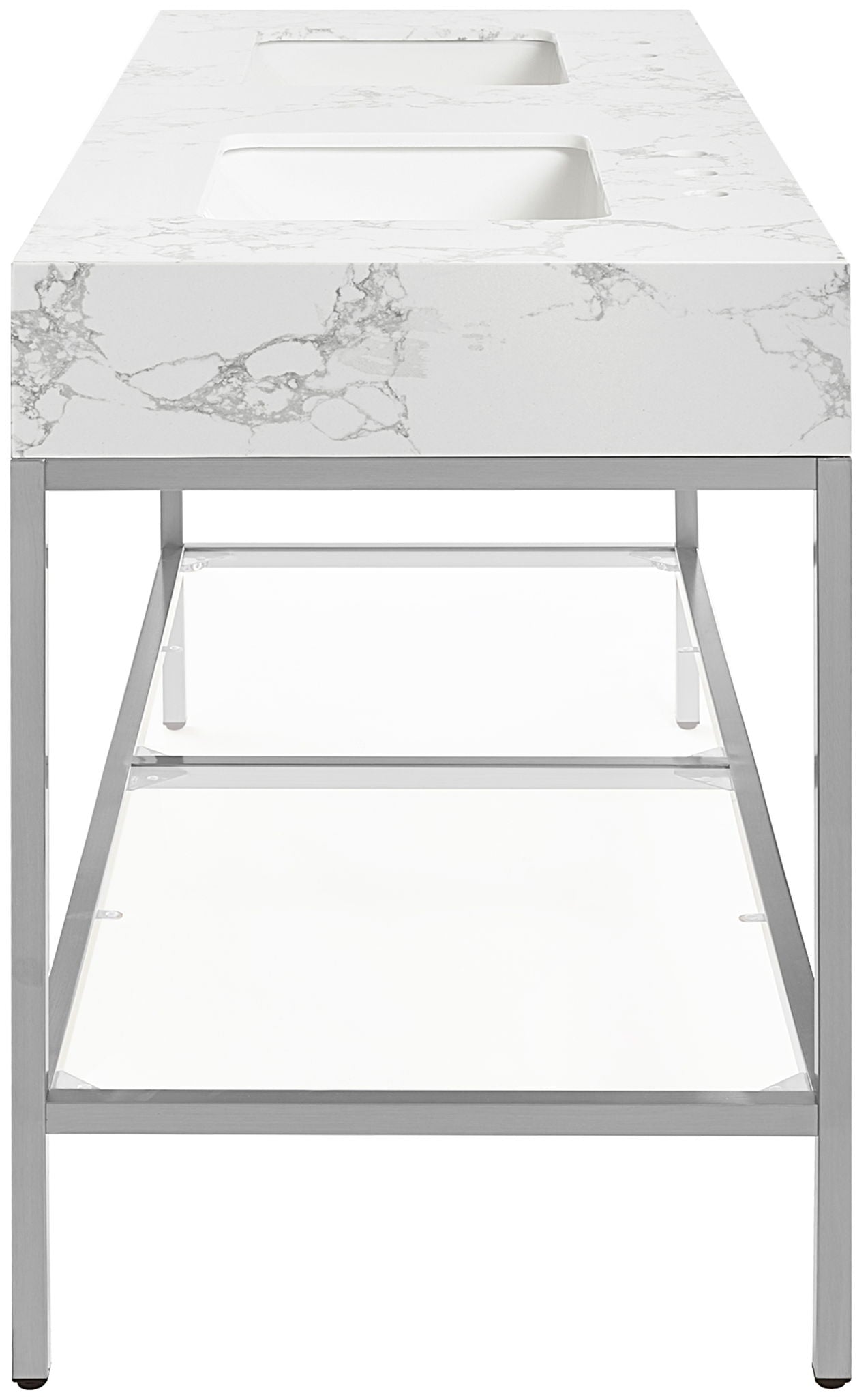 Marmo - Engineered Marble Bathroom Vanity With Chrome Base
