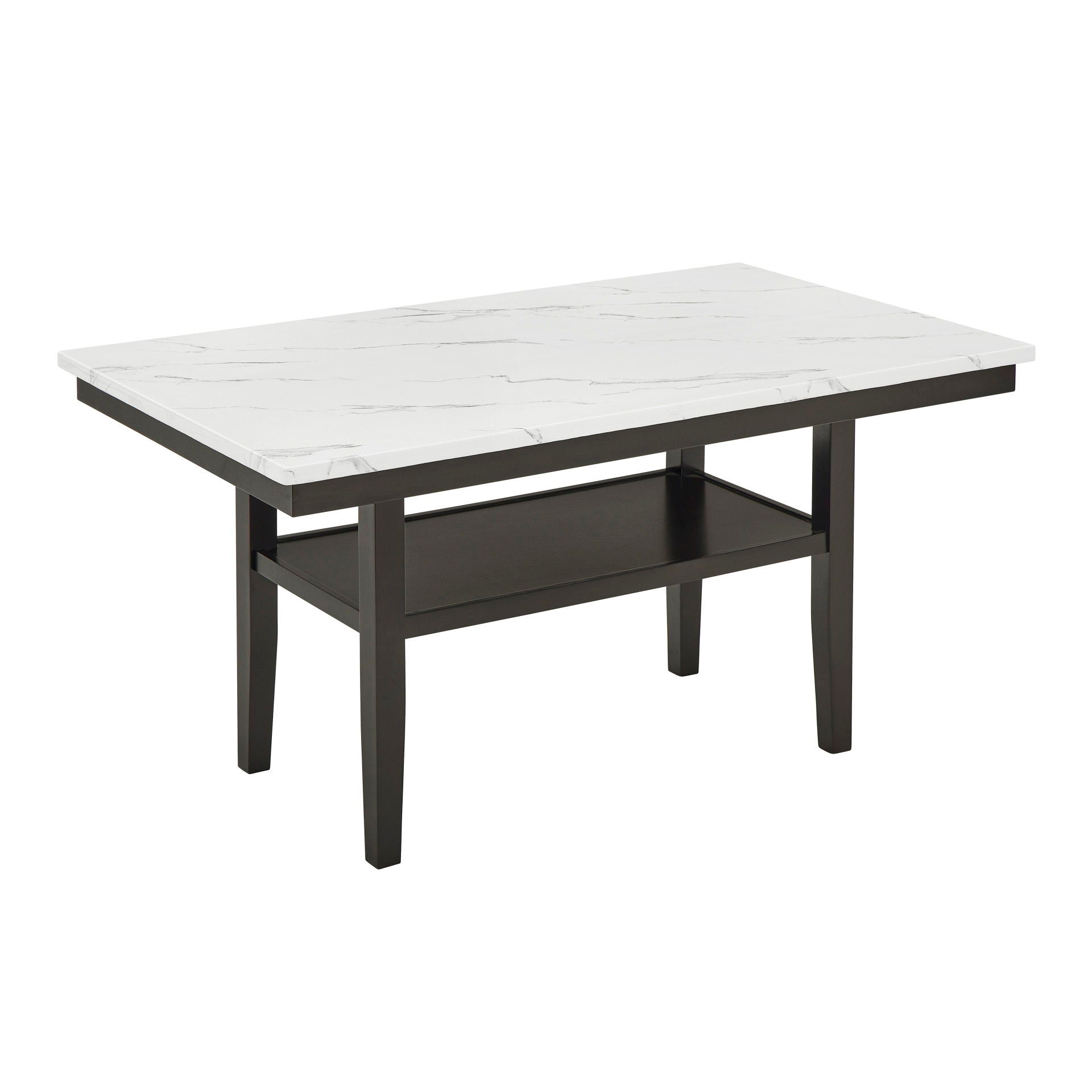 Carissa - 60" Rectangle Dining Table With Storage Shelf - Black / White
